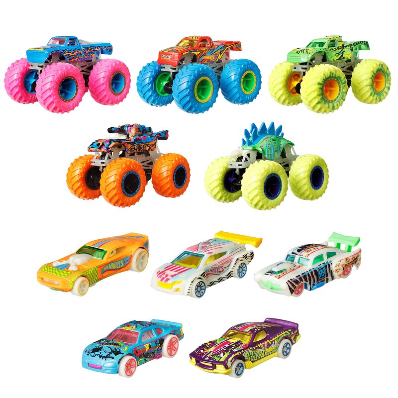 Hot Wheels Monster Trucks Glow in the Dark Collection, Assorted Colors