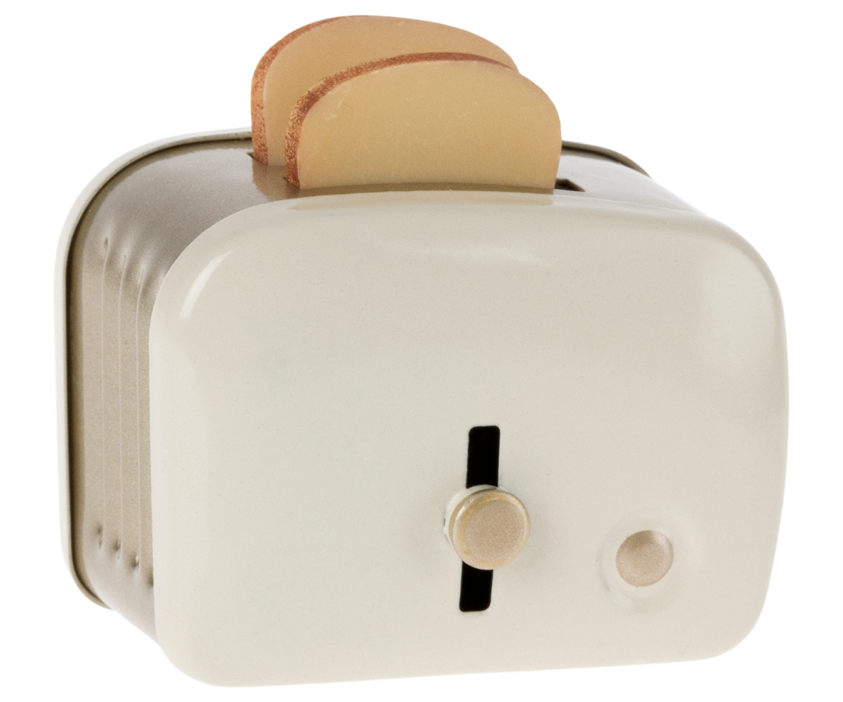 Miniature Toaster & Bread, Off-white