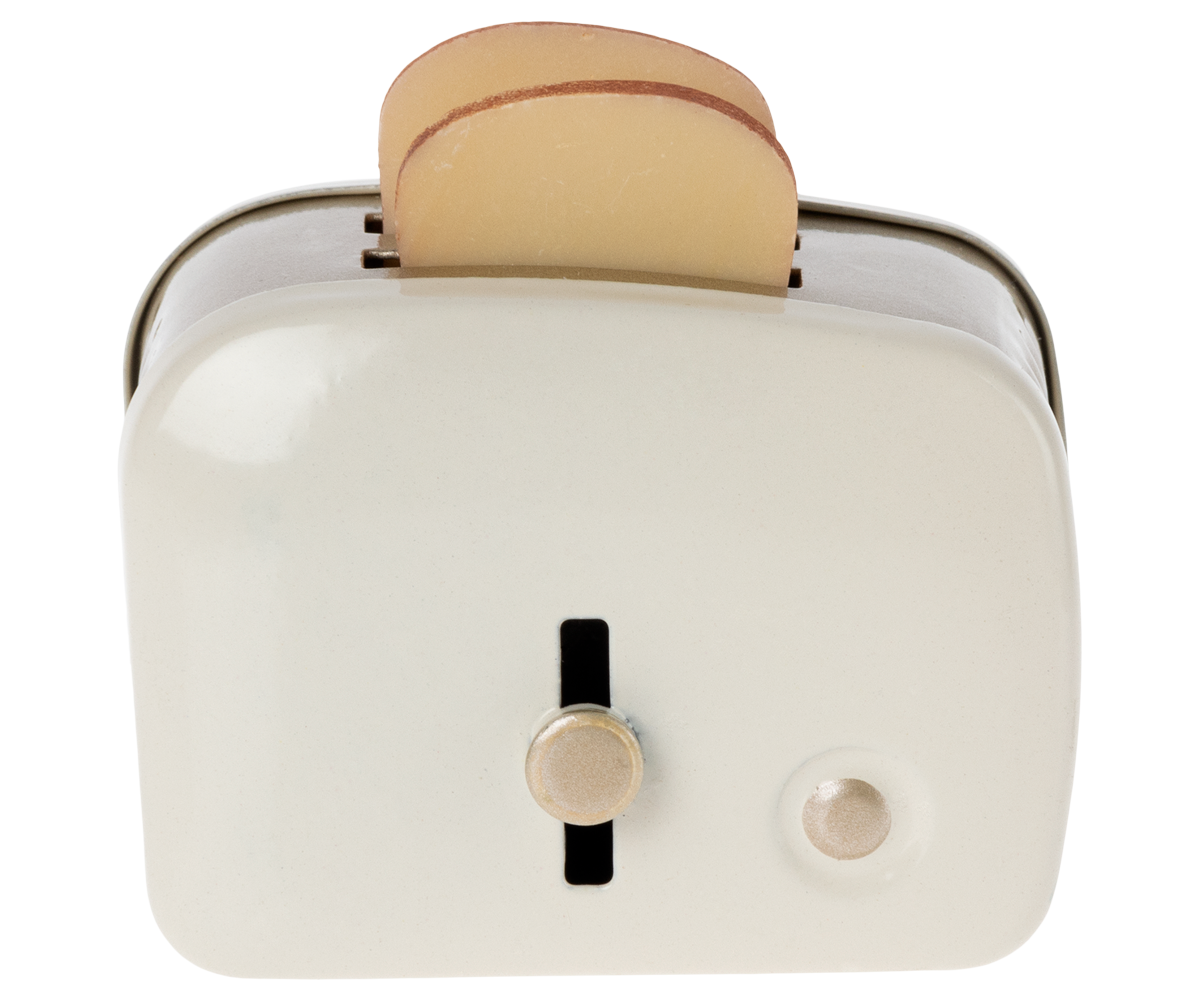 Miniature Toaster & Bread, Off-white