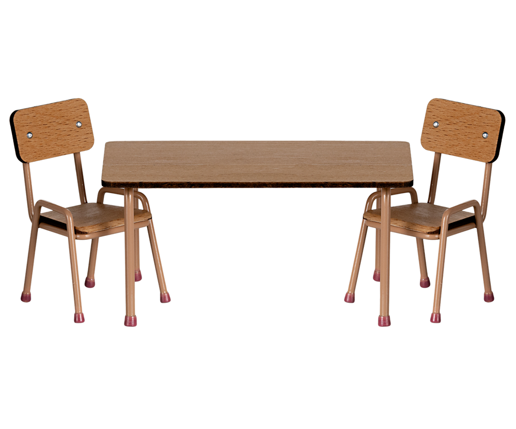 Table and chair set, Mouse - Dark powder