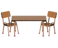 Table and chair set, Mouse - Dark powder