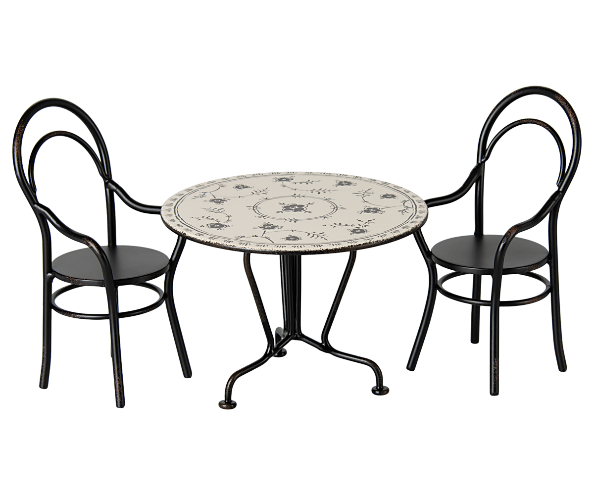 Miniature Dining Table, Set with 2 Chairs