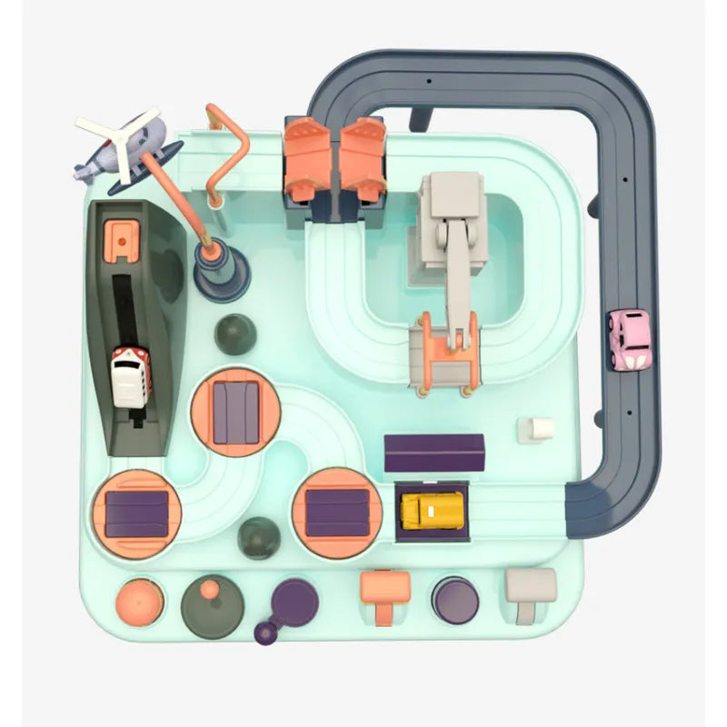 Kids Car Track Playset with Levers, Gates and Toy Cars – view 6