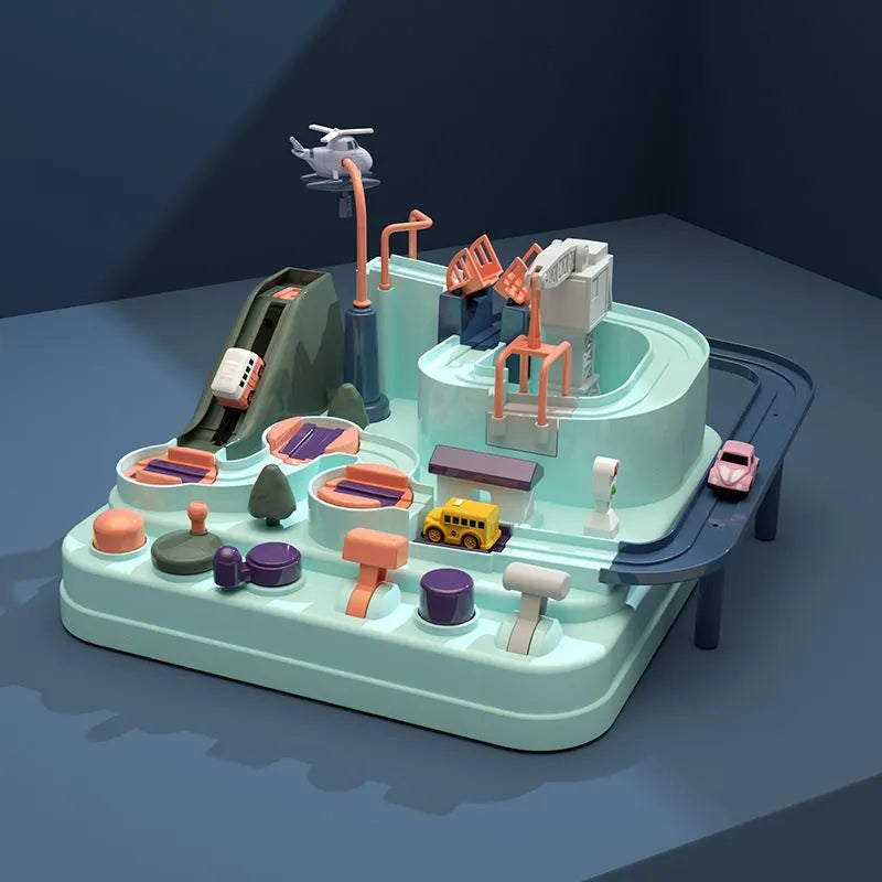 Kids Car Track Playset with Levers, Gates and Toy Cars – view 7