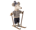 Winter mouse with ski set, Dad - Blue