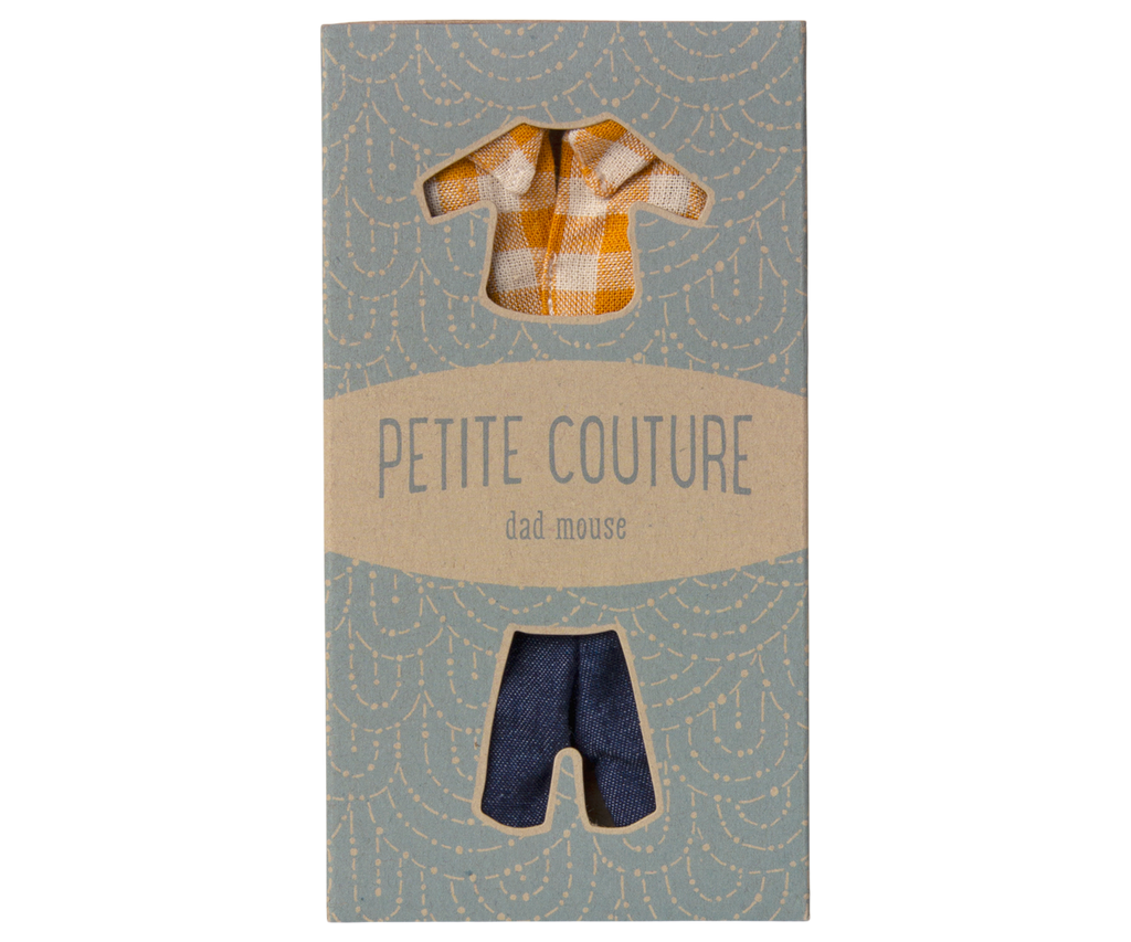 Yellow checked shirt and pants, Dad mouse