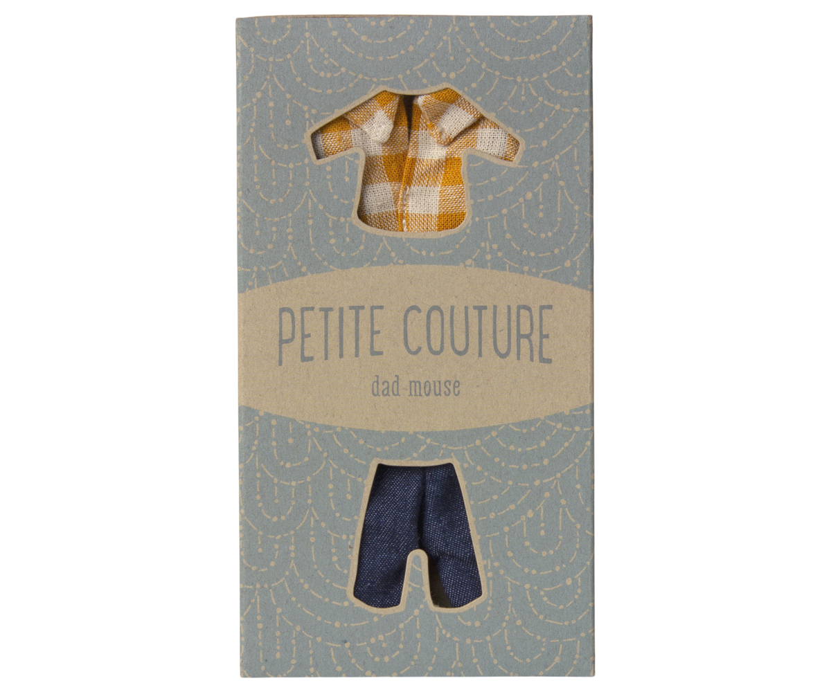 Yellow checked shirt and pants, Dad mouse