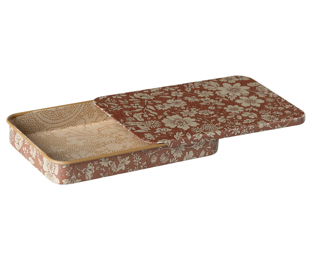 Metal box w. sliding lid, Blossom - Heather