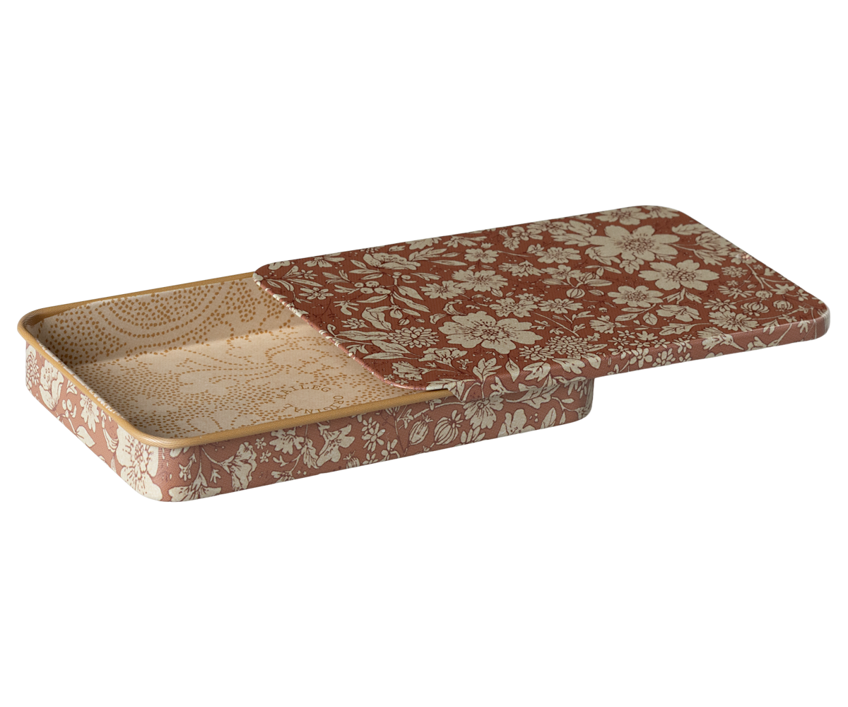 Metal box w. sliding lid, Blossom - Heather