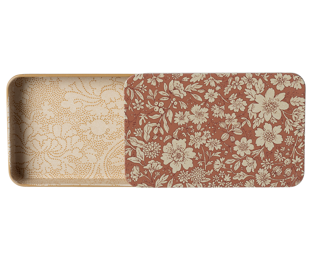 Metal box w. sliding lid, Blossom - Heather