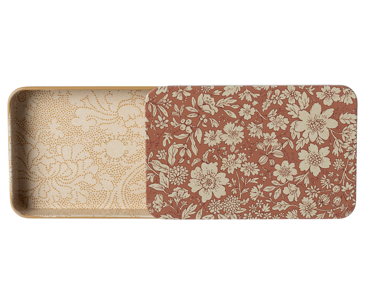 Metal box w. sliding lid, Blossom - Heather