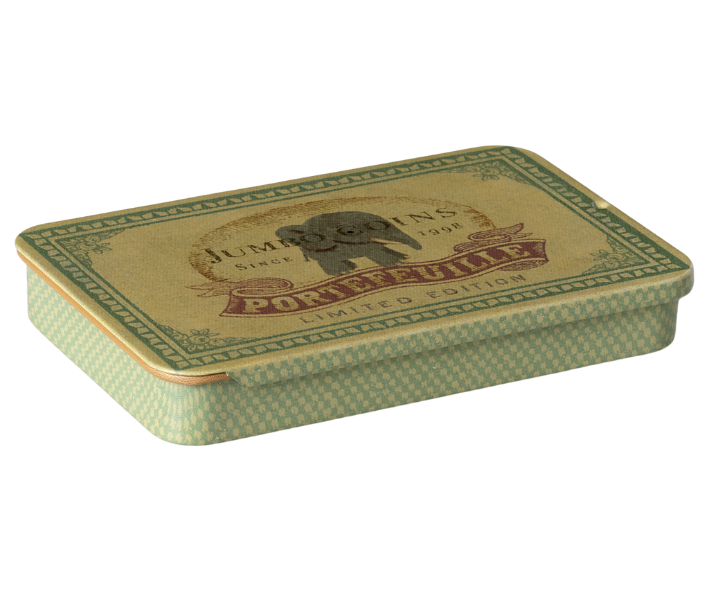 Metal box w. sliding lid, Jumbo coins