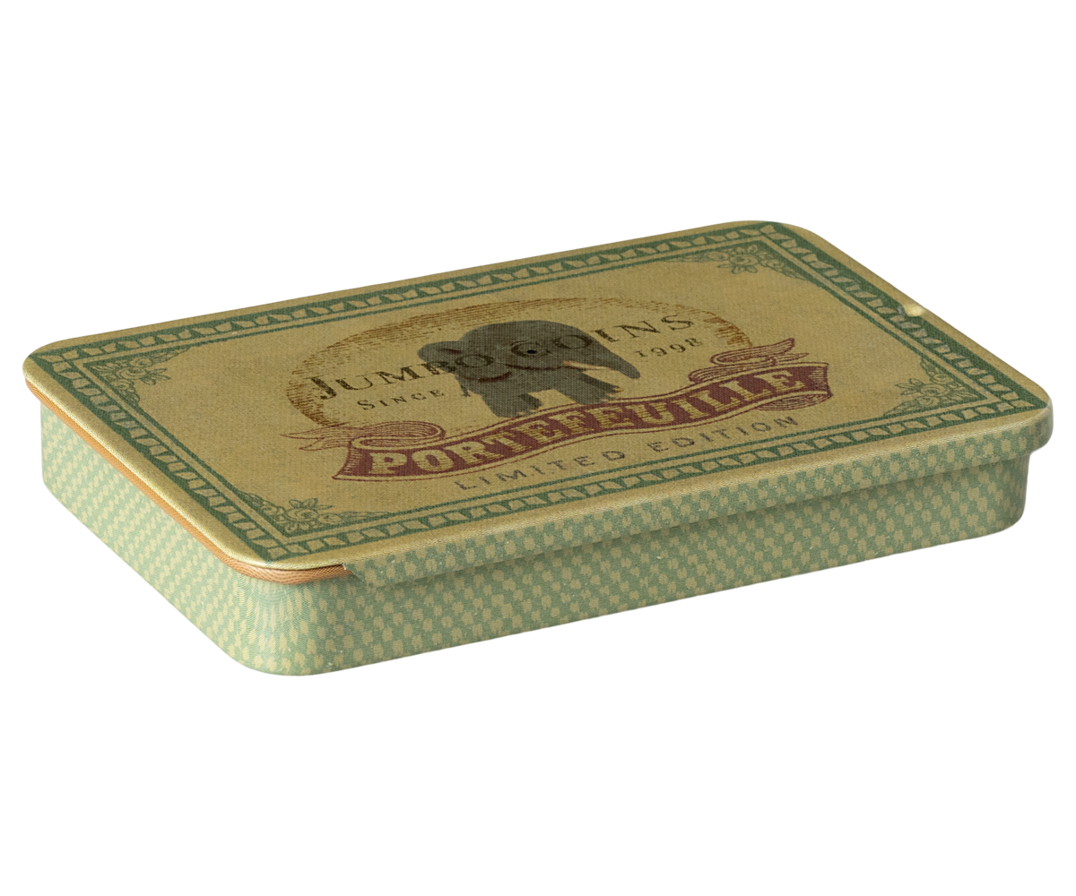 Metal box w. sliding lid, Jumbo coins