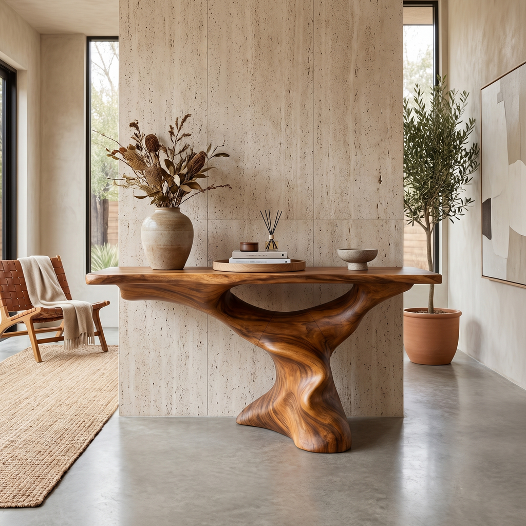 Mid Century Modern Console Table For Living Room