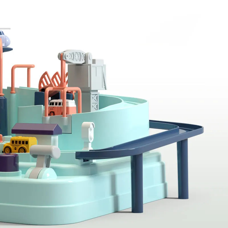 Kids Car Track Playset with Levers, Gates and Toy Cars – view 5