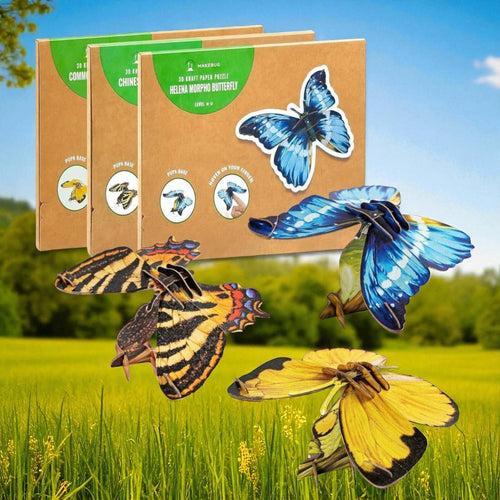 3D Butterfly Paper Puzzle Craft Kit, Ages 7+