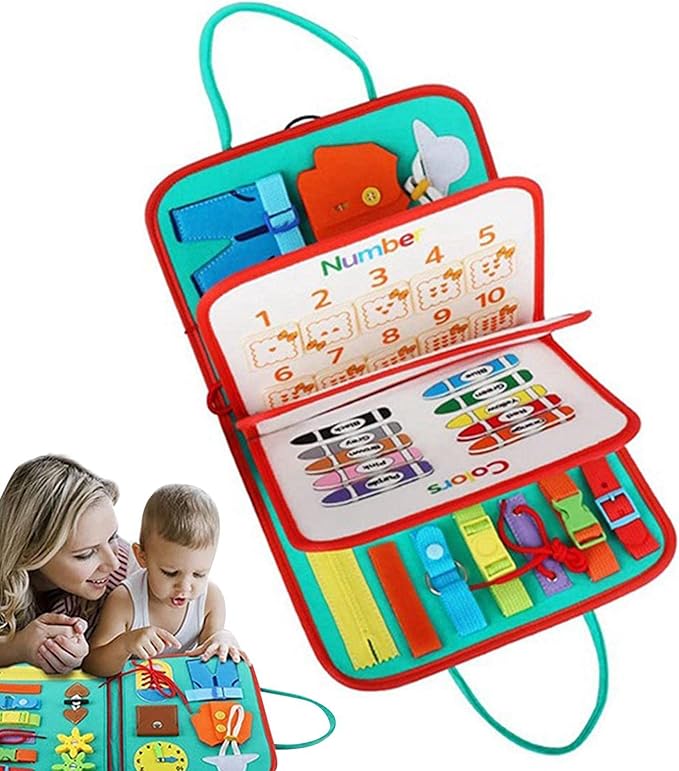 Toddler Busy Book, Quiet Activity Book with Buckles, Zippers, Laces – view 5