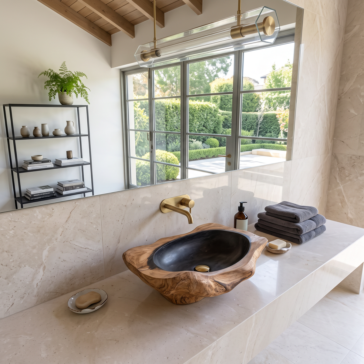 Handcrafted Solid Wood Sink For Bathroom Design Upgrade