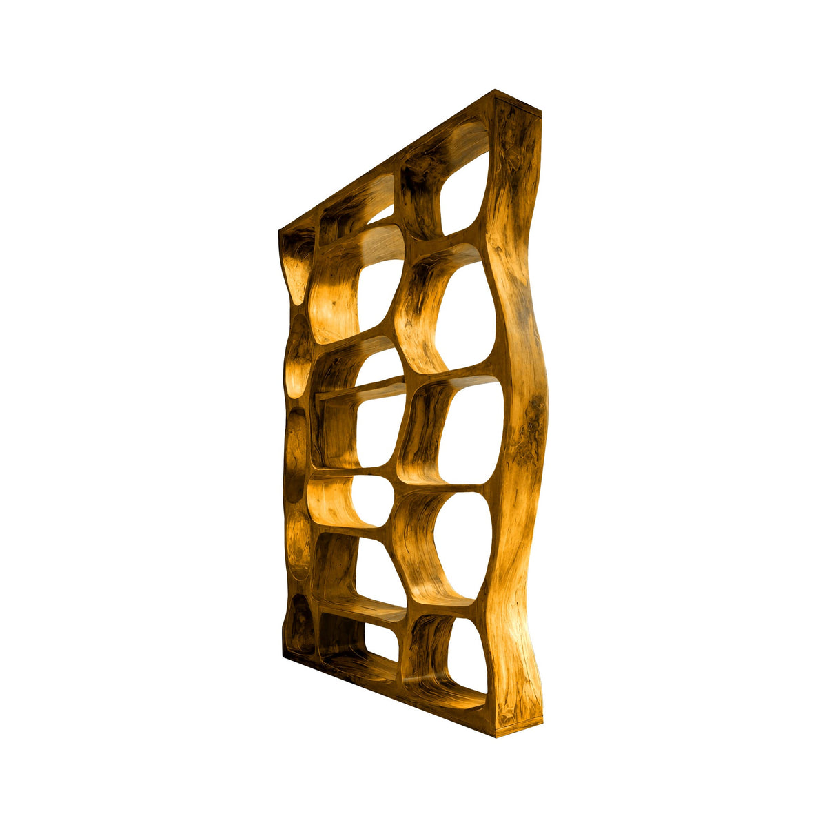 Auralis Sculpted Solid Wood Divider Bookshelf