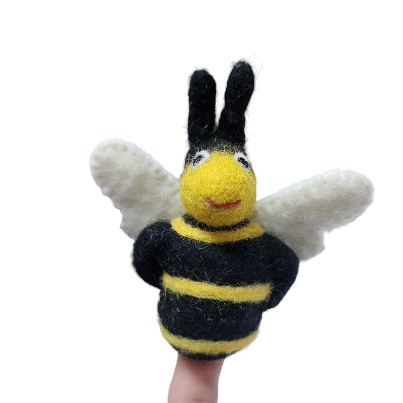 Bumblebee Felt Finger Puppet, Handcrafted – view 2