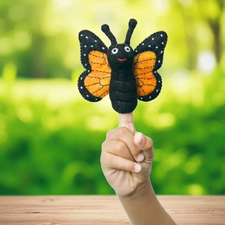Butterfly Felt Finger Puppet, Handcrafted