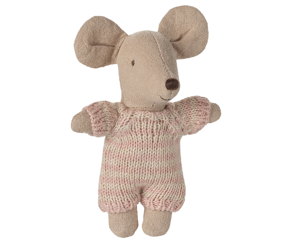 Baby mouse in carry cot - Rose