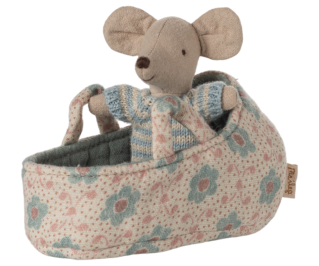 Baby mouse in carry cot - Blue