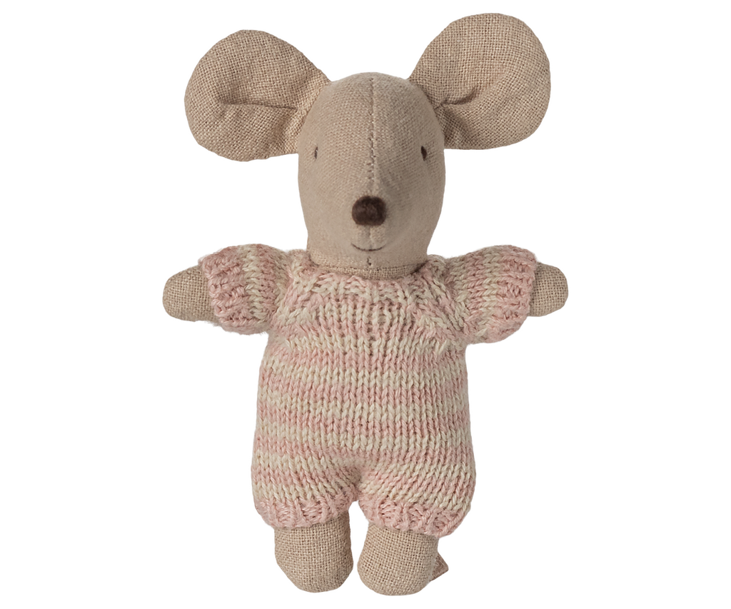 Baby mouse in carry cot - Rose