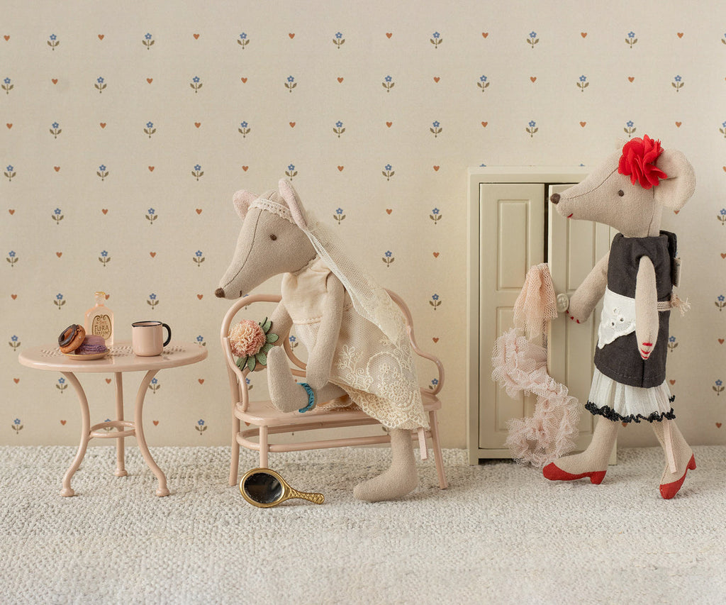 Café set, Mouse, Big - Pale pink
