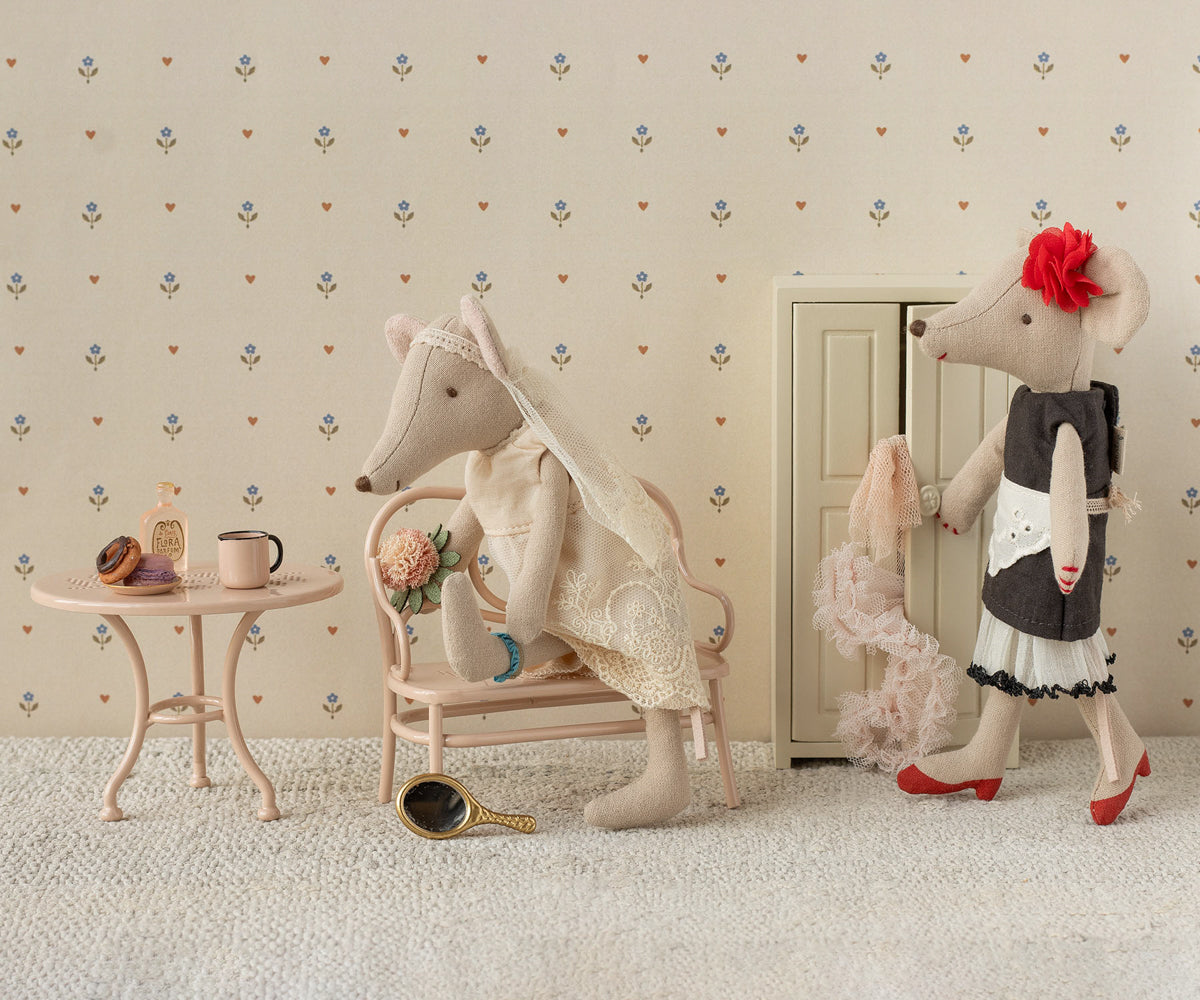 Café set, Mouse, Big - Pale pink