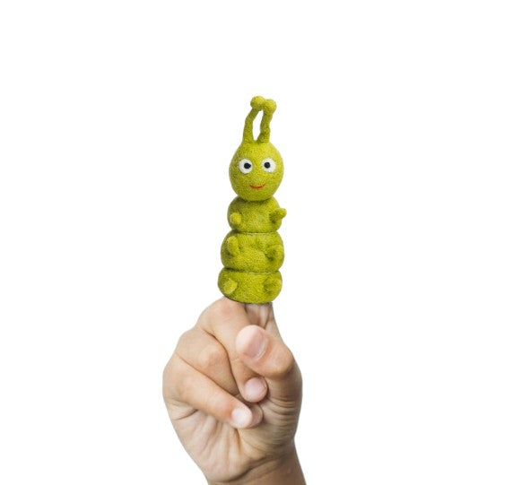 Caterpillar Felt Finger Puppet, Handcrafted – view 2