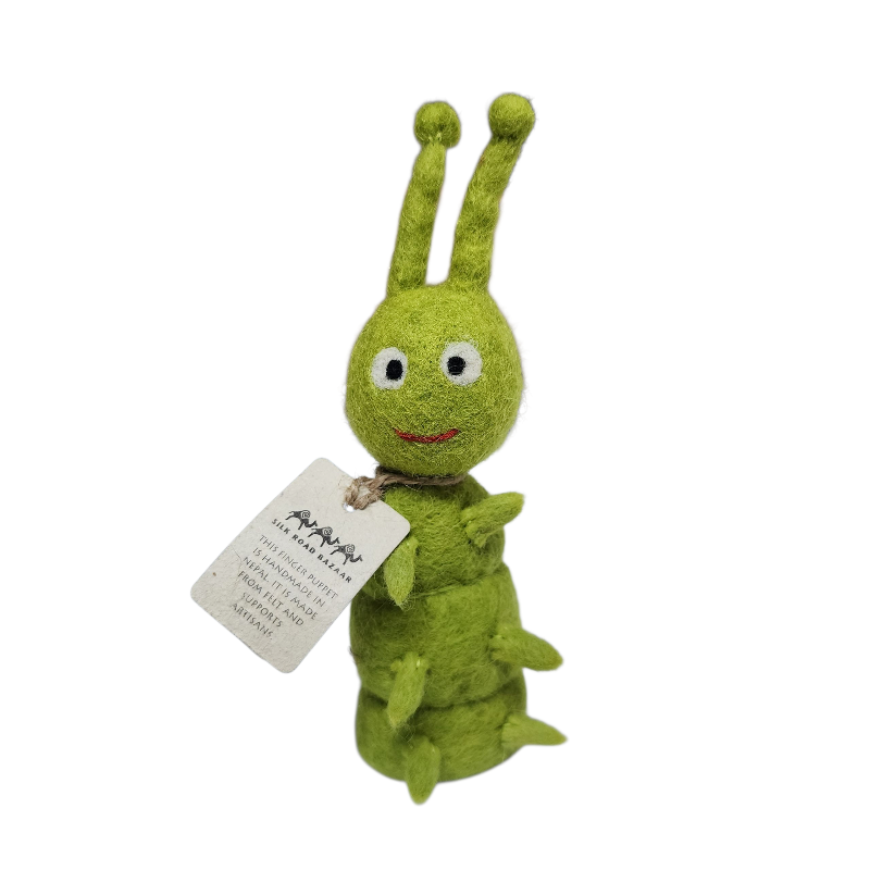 Caterpillar Felt Finger Puppet, Handcrafted – view 3