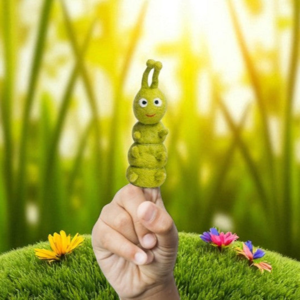 Caterpillar Felt Finger Puppet, Handcrafted
