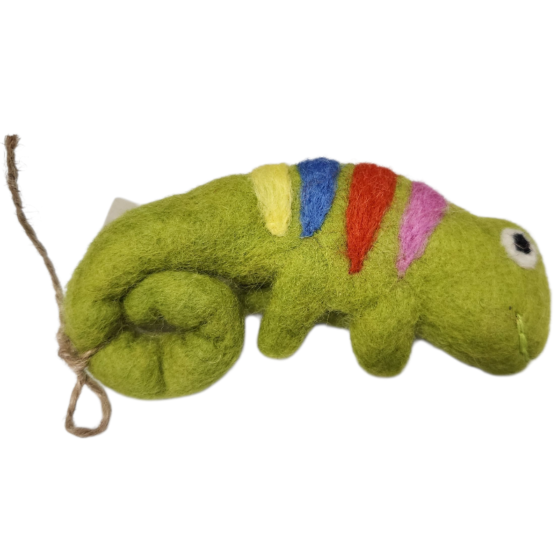 Chameleon Felt Finger Puppet, Handcrafted – view 4