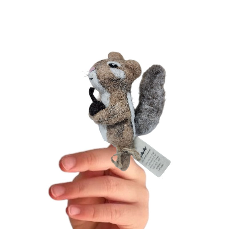 Chipmunk Felt Finger Puppet, Handcrafted – view 2