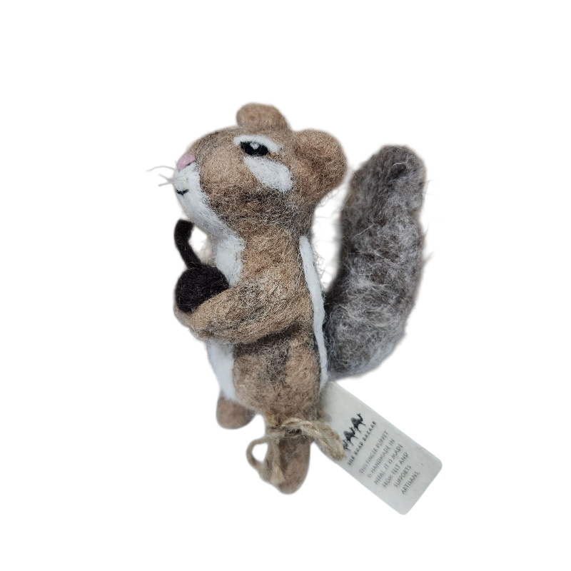 Chipmunk Felt Finger Puppet, Handcrafted – view 3