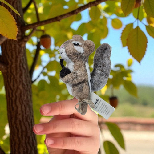 Chipmunk Felt Finger Puppet, Handcrafted