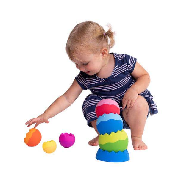 Wobbly Stacking Spheres Toy for Toddlers, 6 Pieces – view 5