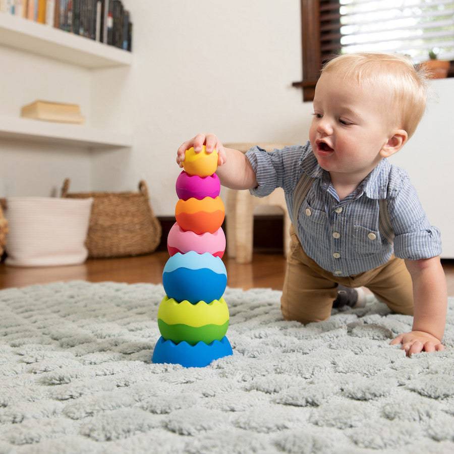 Wobbly Stacking Spheres Toy for Toddlers, 6 Pieces