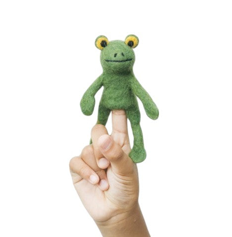 Frog Felt Finger Puppet, Handcrafted – view 2