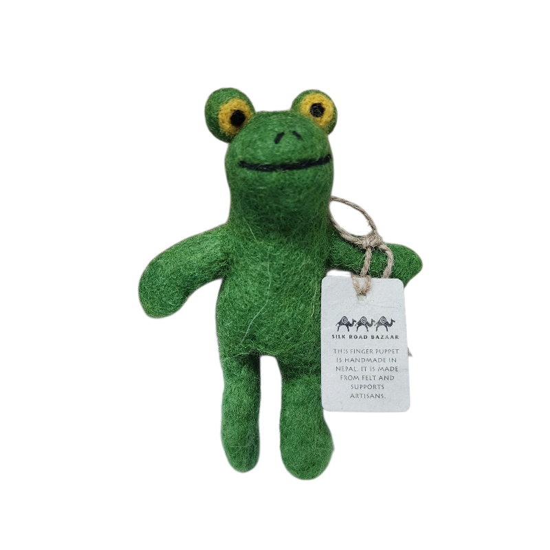 Frog Felt Finger Puppet, Handcrafted – view 3