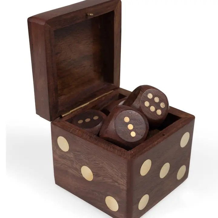 Handcrafted Wooden Dice Set with Storage Box – view 2