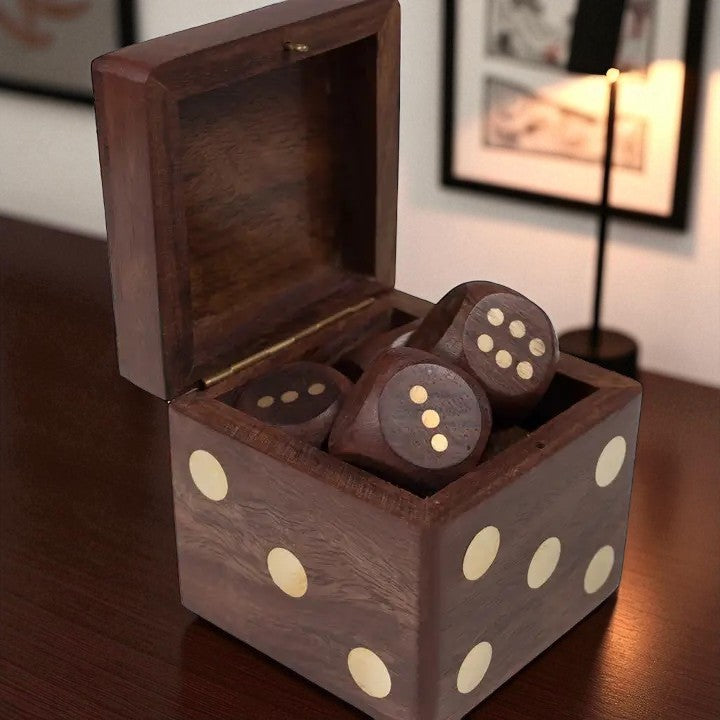Handcrafted Wooden Dice Set with Storage Box – view 4