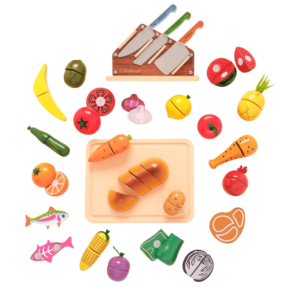 Wooden Play Food Cutting Set, 52 Pieces – view 5