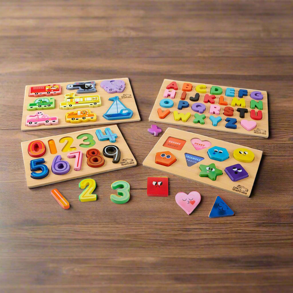 Kids Wooden Jigsaw Puzzles Set, Ages 3+