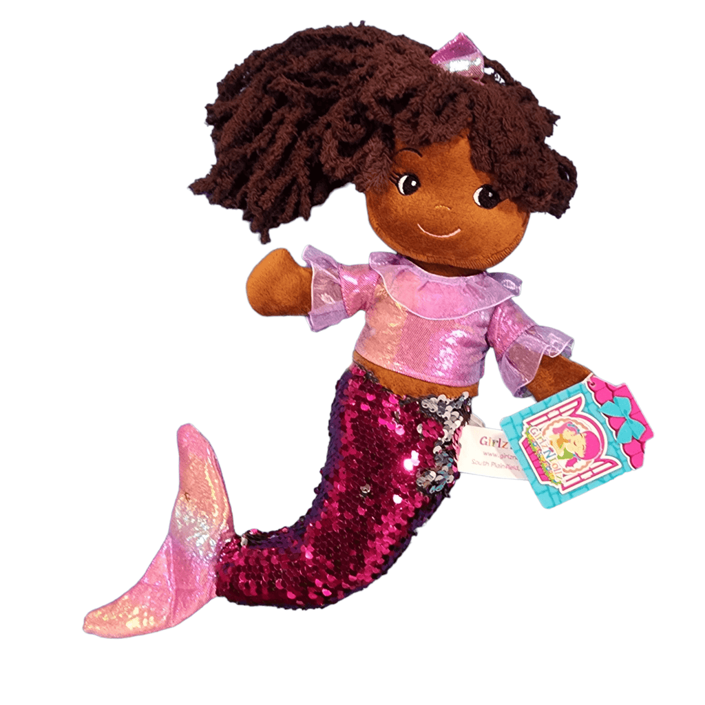 Mermaid Plush Doll with Sequin Tail, 14 Inch – view 2