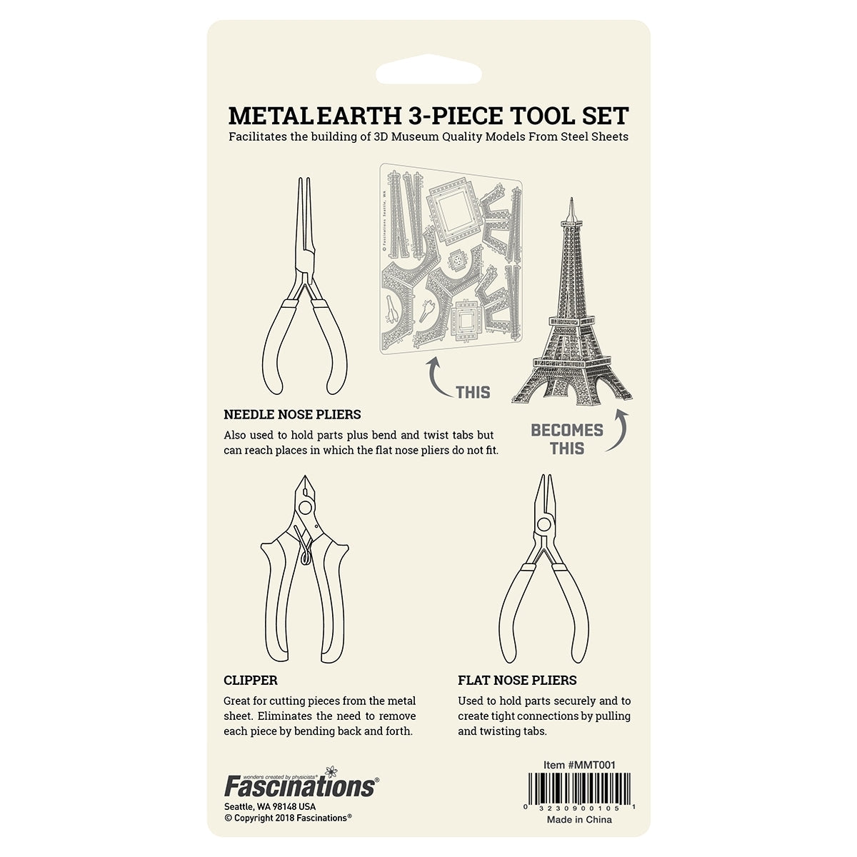 3D Metal Model Kit Tool Set, 3 Pieces – view 3
