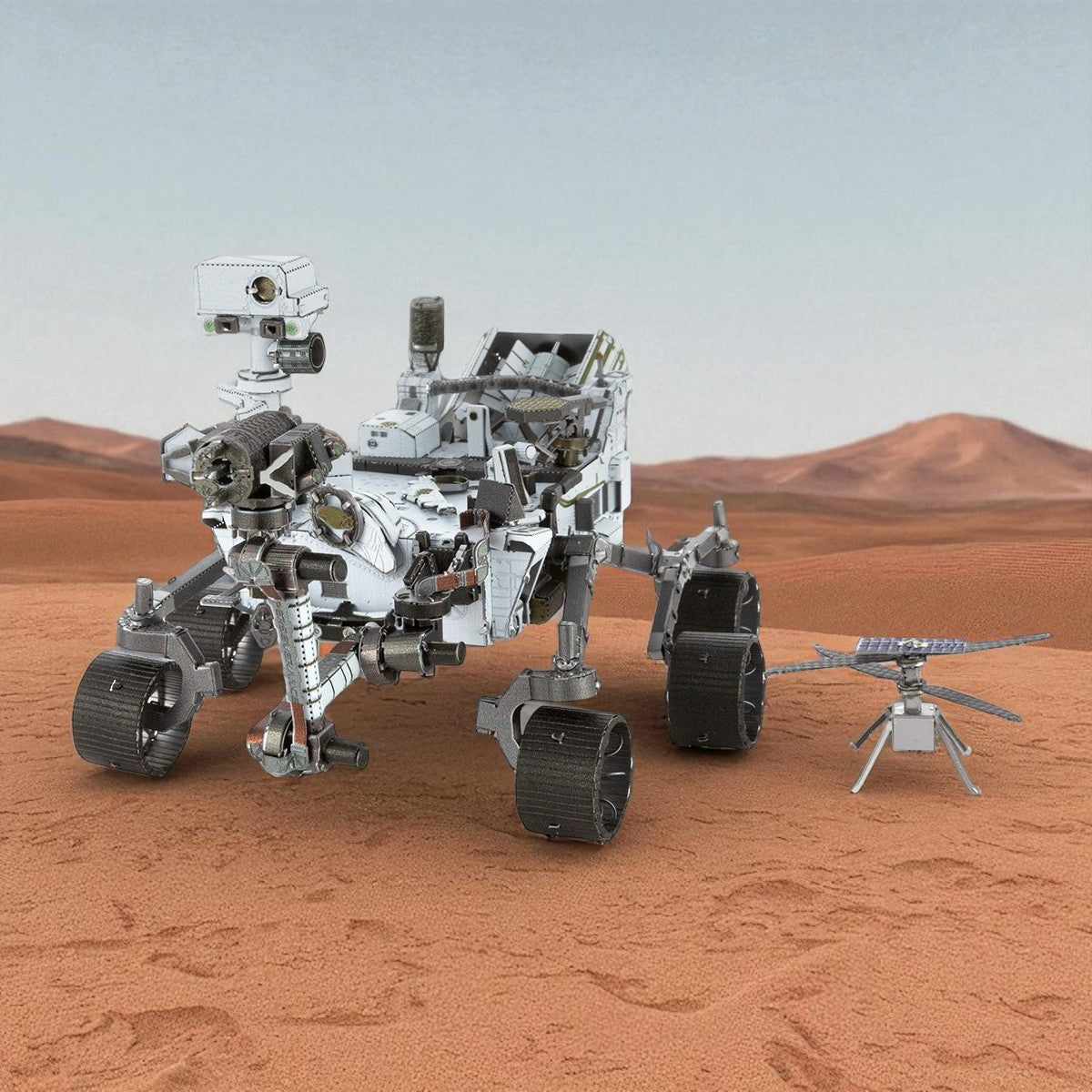 Mars Rover & Ingenuity Helicopter 3D Metal Model Kit