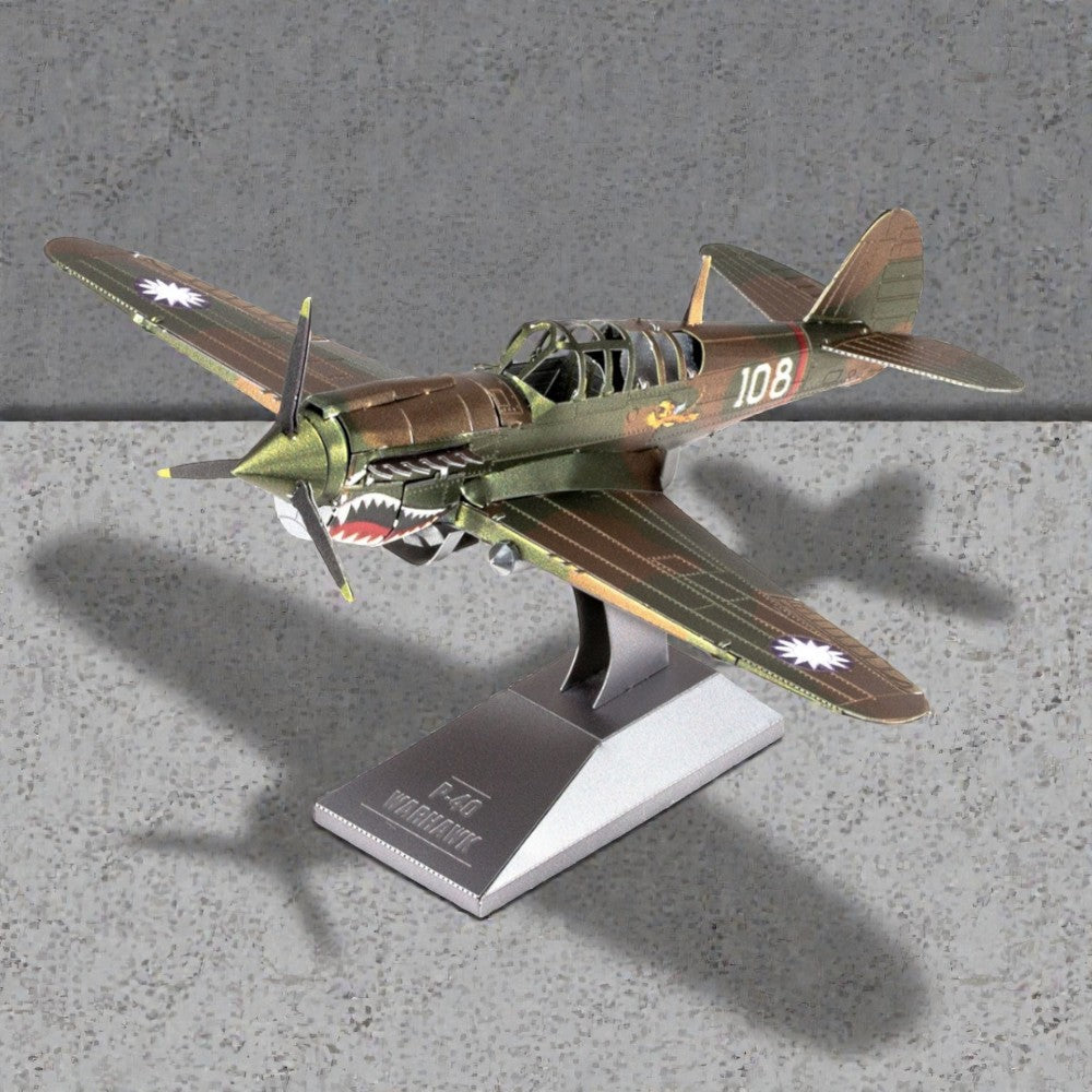 P-40 Warhawk Fighter Plane 3D Metal Model Kit