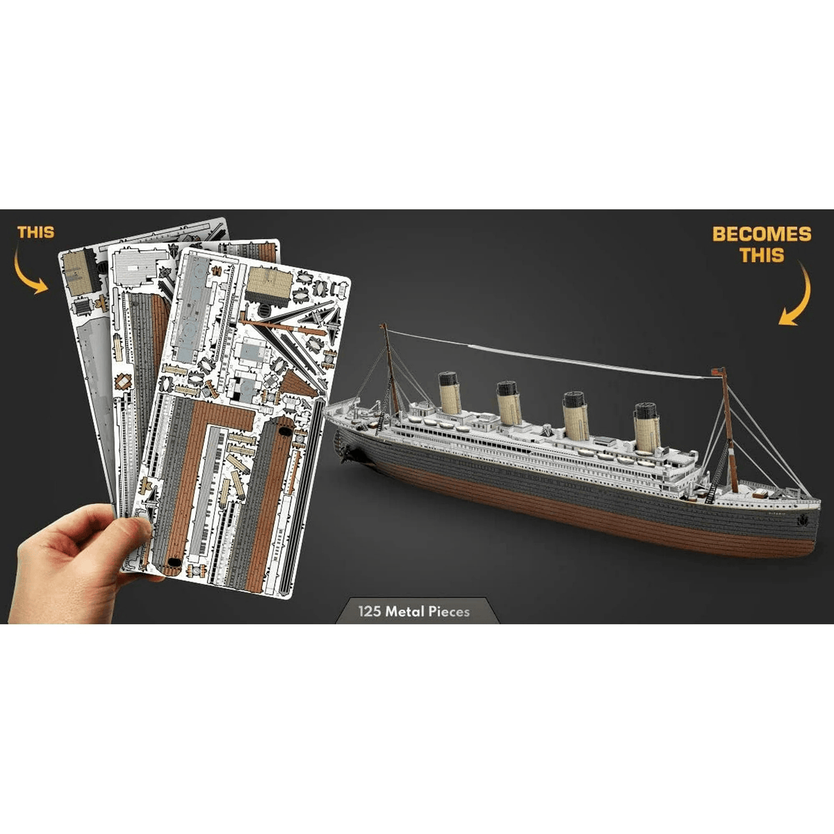 RMS Titanic Ocean Liner 3D Metal Model Kit – view 4